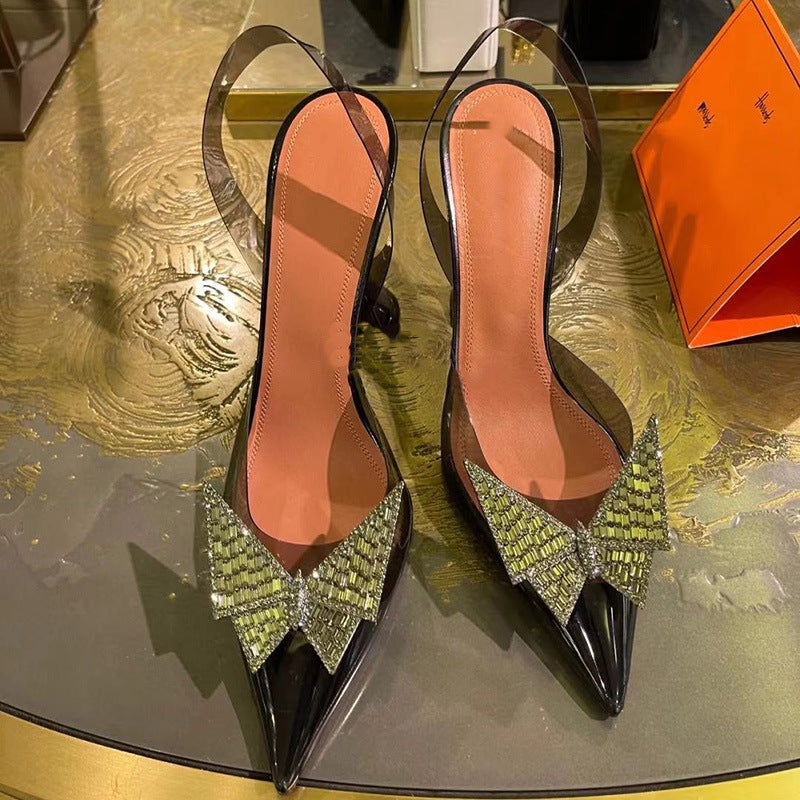 Transparent Baotou Thick Heel High Heel  Sndals Women